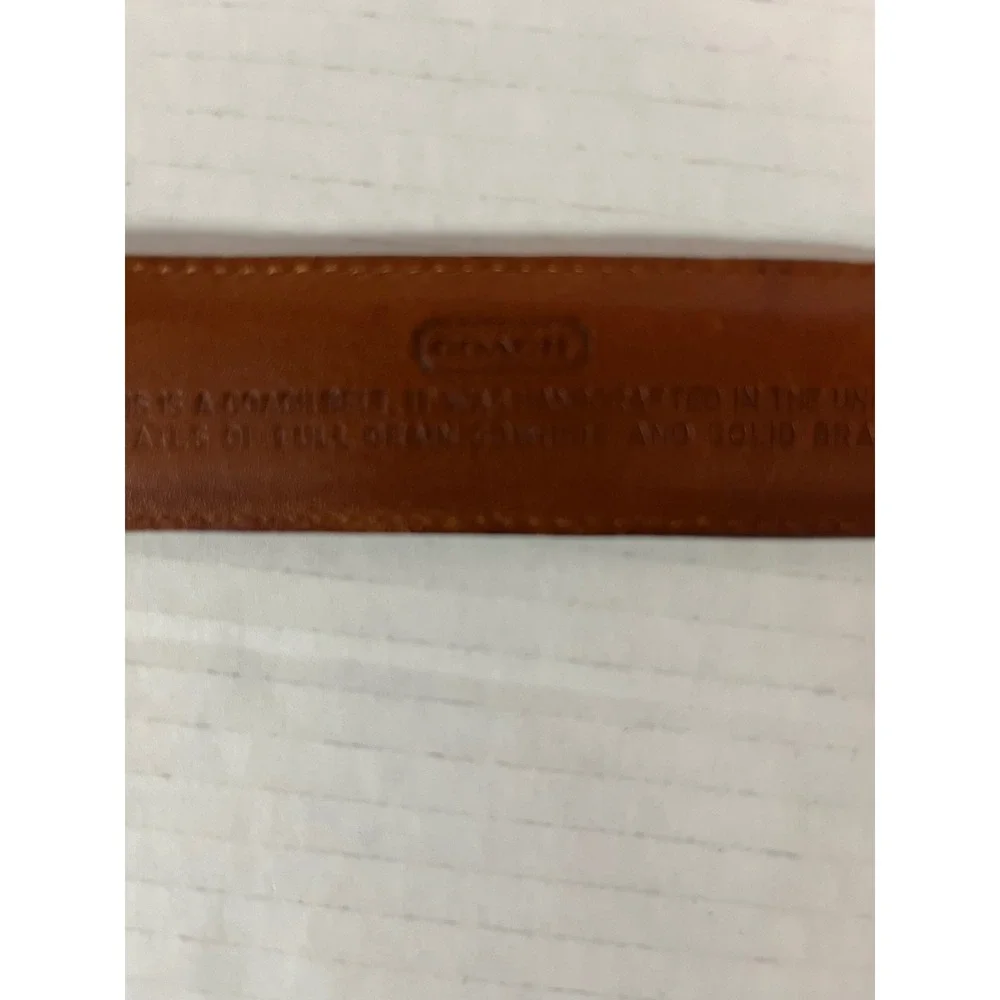 Coach Leather Belt Mens 34 Mahogany Brown‎ Fair Distressed Vintage Brass Buckle